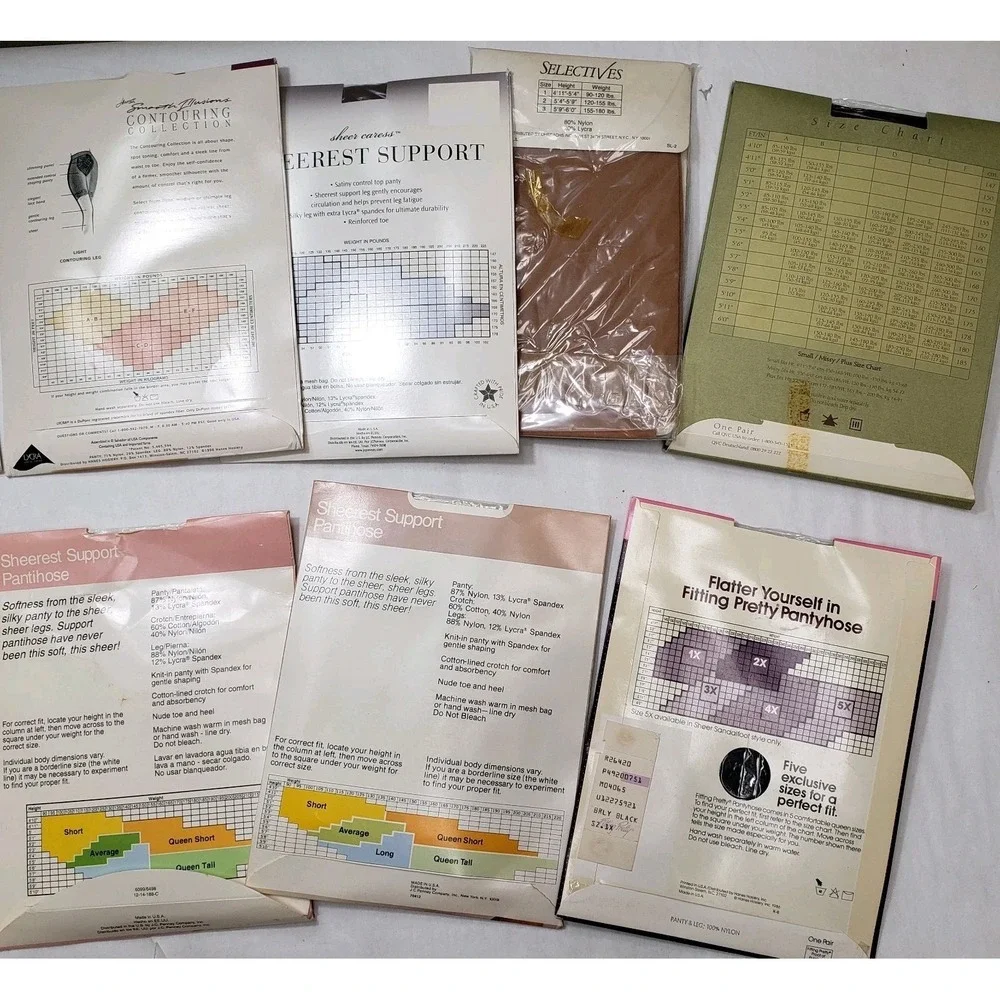 Lot of 11 New In Package VINTAGE Hosiery Pantyhose Mixed Brands SIZES and COLORS
